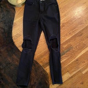 Levi’s 721 High Rise Skinny Black Distressed Jeans